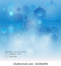 Vector hexagon abstract geometric polygon background.The light blue hexagon shape.Corporate business background.