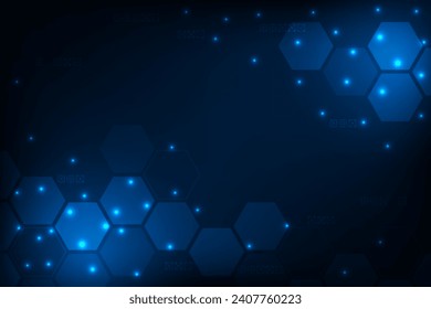 Vector hexagon abstract technology communication concept. Futuristic hi-tech background design.