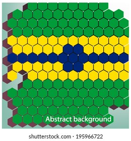 Vector hexagon background in Brazil flag concept. Can be used in cover design, book design, website background, CD cover, advertising. 