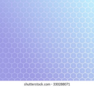 Vector hexagon background. Honeycomb inspired Abstract geometric Background of hexagons and triangles in colors of lavender. Abstract pattern. Lavender backdrop. Flow of colors. Vector Regular Texture