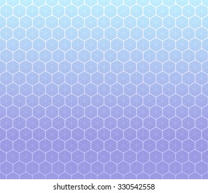 Vector hexagon background. Honeycomb inspired Abstract geometric Background of hexagons and triangles in colors of lavender. Abstract pattern. Lavender backdrop. Flow of colors. Vector Regular Texture