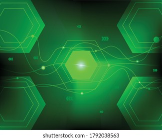 Vector hexagon  background technology. illustration