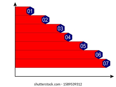 Vector Hexagon Bar Graph Horizontal With Number Business Concept Vector Eps 10