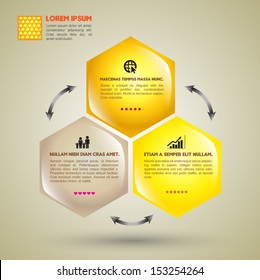 Vector hexagon for business concepts / can use for info-graphic / advertising printing / website / modern template / education template / business brochure /  system diagram 