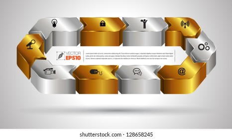 Vector Hexagon business concepts with  icons / can use for info-graphic / loop business report or plan / modern template / education template / business brochure /  system diagram