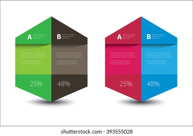 vector hexagon for business infographic presentation for magazine or leaflet / polygon infographic object