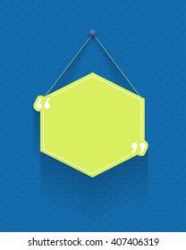 Vector Hexagon Frame Quotes Banner Design, Long Shadow Style Flat Background