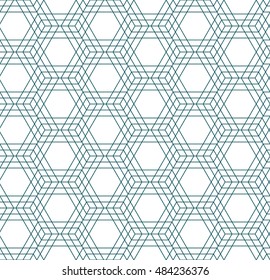 Vector hexagon geometric  monochrome seamless simple retro pattern for textile, paper. 