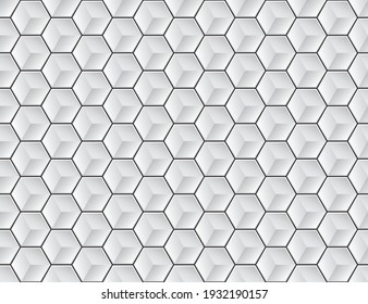 Textura blanca 3D sin soldadura geométrica hexagonal vectorial.