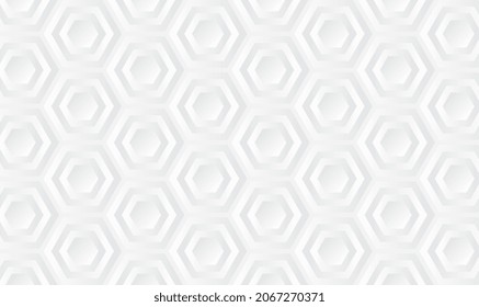 Textura blanca 3D sin soldadura geométrica hexagonal vectorial. Resumen de fondo hexágono geométrico blanco. Patrón geométrico monocromo con hexágonos. Diseño vectorial de textura moderno y elegante.EPS vectorial10.