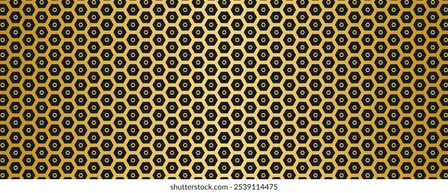 Vektor Hexagon goldenes Metall Gitter Hintergrund