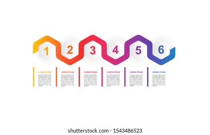 Vector hexagon Infographic stack chart design with icons and 6 options or steps. for business concept. Can be used for presentations banner, workflow layout, process diagram, flow chart,