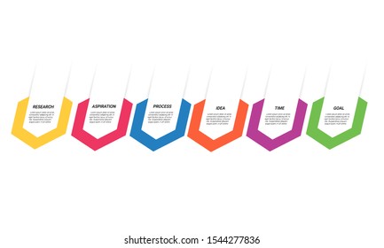 Vector hexagon Infographic stack chart design with icons and 6 options or steps. for business concept. Can be used for presentations banner, workflow layout, process diagram, flow chart,
