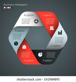 Vector hexagon infographic. Template for diagram, graph, presentation and chart. Business concept with six options, parts, steps or processes. Abstract background.