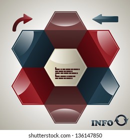 vector hexagon  infographic template, place for your data, fully editable eps 10 file,  transparency effects