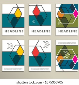 Vector hexagon infographics set. 6 template for diagram and presentation