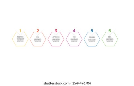 Vector hexagon line Infographic stack chart design with icons and 6 options or steps. for business concept. Can be used for presentations banner, workflow layout, process diagram, flow chart