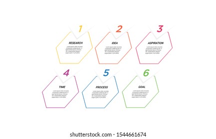 Vector hexagon line Infographic stack chart design with icons and 6 options or steps. for business concept. Can be used for presentations banner, workflow layout, process diagram, flow chart