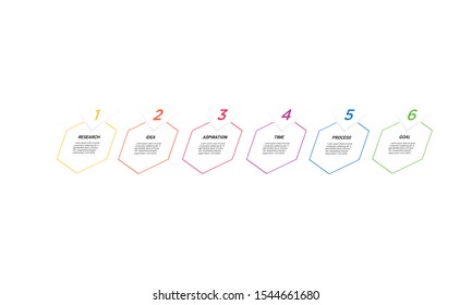 Vector hexagon line Infographic stack chart design with icons and 6 options or steps. for business concept. Can be used for presentations banner, workflow layout, process diagram, flow chart