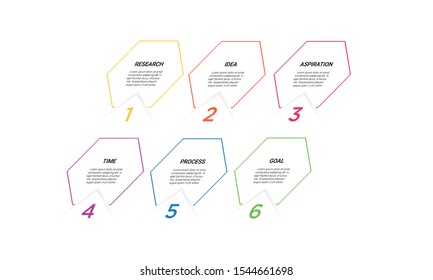 Vector hexagon line Infographic stack chart design with icons and 6 options or steps. for business concept. Can be used for presentations banner, workflow layout, process diagram, flow chart