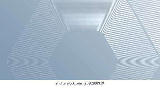 Vector hexagon lines on gray background. Geometric background simple design vector