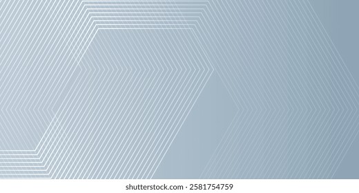 Vector hexagon lines on gray background. Geometric simple modern abstract design