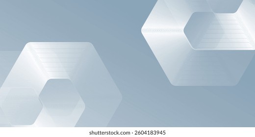 Vector hexagon lines on gray background. Geometric stripe line illustration abstract modern simple