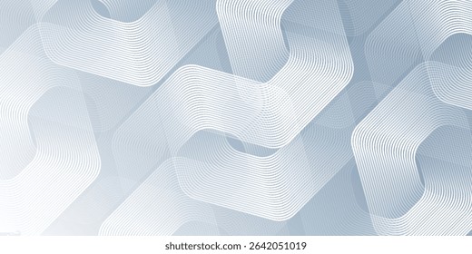 Vector hexagon lines on gray background. Geometric stripe line abstract simple design art