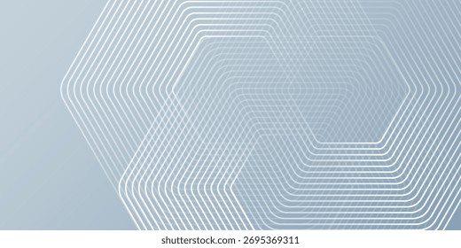 Sechsecklinien auf grauem Hintergrund. Abstrakte geometrische Streifenlinie
