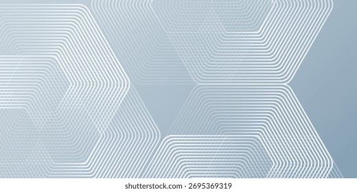 Linhas hexágono vetorial no plano de fundo cinza. Linha de faixa geométrica abstrata design moderno