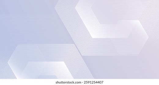 Vector hexagon lines on light mesh blue an pink background. Geometric stripe line art design for poster, brochure, cover, website, header, web banner, presentation background