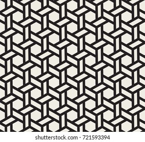 Vector Hexagon Lines Seamless Pattern. Modern Geometric Stylish Texture. Monochrome pattern with hexagonal tiles