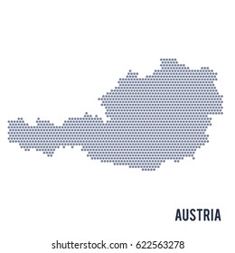 Vector hexagon map of Austria isolated on white background