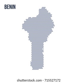 Vector hexagon map of Benin . Business space in the country.
