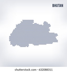 Vector hexagon map of Bhutan . Business space in the country