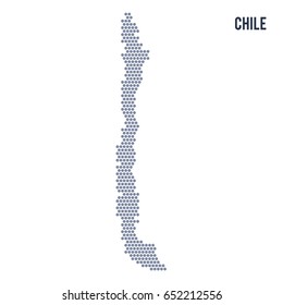 Vector hexagon map of Chile . Business space illustration of the country.