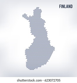 Vector hexagon map of Finland . Business space in the country
