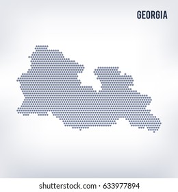 Vector hexagon map of Georgia . Business space in the country