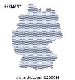 Vector hexagon map of Germany isolated on white background