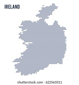 Vector hexagon map of Ireland isolated on white background