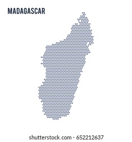 Vector hexagon map of Madagascar . Business space in the country