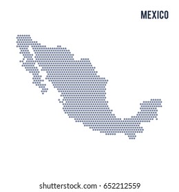 Vector hexagon map of Mexico . Business space illustration of the country.