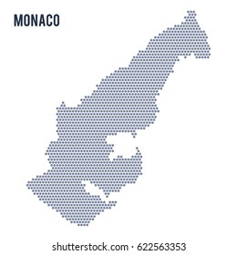 Vector hexagon map of Monaco isolated on white background