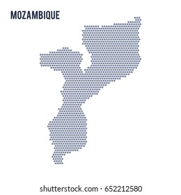 Vector hexagon map of Mozambique . Business space in the country