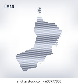 Vector hexagon map of Oman . Business space in the country