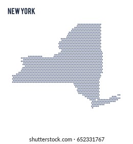 Vector hexagon map of State of New York . Business space illustration of the state .