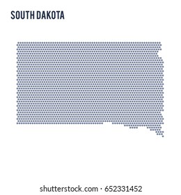 Vector hexagon map of State of South Dakota . Business space illustration of the state .