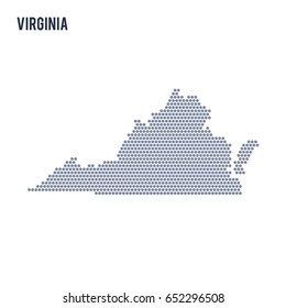 Vector hexagon map of State of Virginia . Business space illustration of the state .