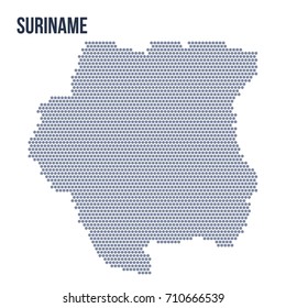 Vector hexagon map of Suriname . Business space in the country.