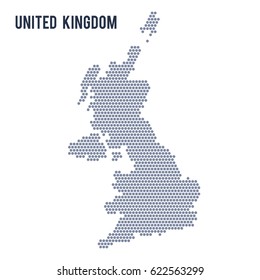 Vector hexagon map of United Kingdom isolated on white background